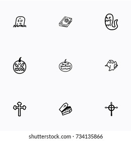 Set of halloween icons vector