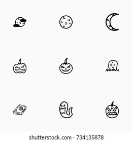 Set of halloween icons vector