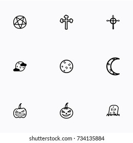 Set of halloween icons vector