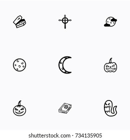 Set of halloween icons vector