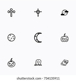 Set of halloween icons vector