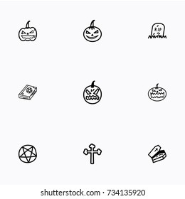 Set of halloween icons vector