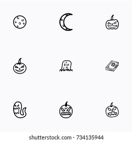 Set of halloween icons vector