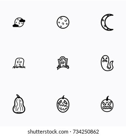 Set of halloween icons vector