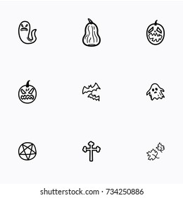 Set of halloween icons vector