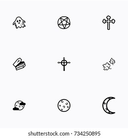 Set of halloween icons vector