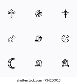 Set of halloween icons vector