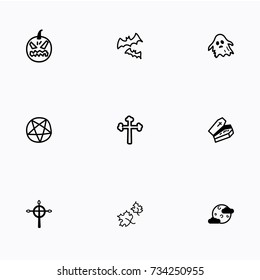 Set of halloween icons vector