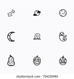 Set of halloween icons vector