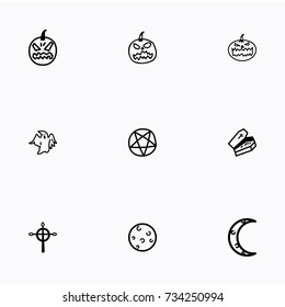 Set of halloween icons vector