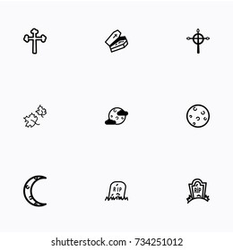 Set of halloween icons vector