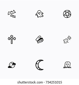 Set of halloween icons vector