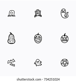 Set of halloween icons vector