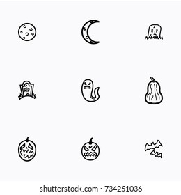 Set of halloween icons vector