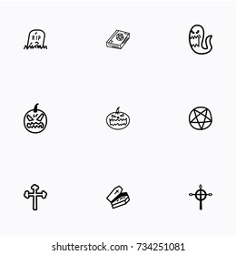 Set of halloween icons vector