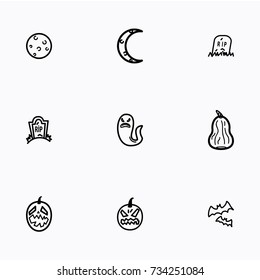 Set of halloween icons vector