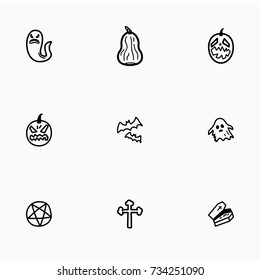 Set of halloween icons vector