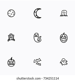 Set of halloween icons vector