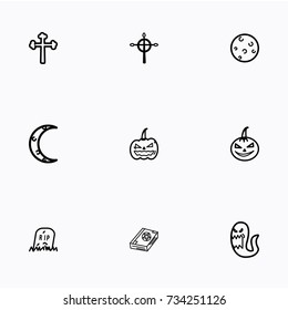 Set of halloween icons vector