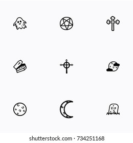 Set of halloween icons vector