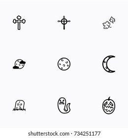 Set of halloween icons vector