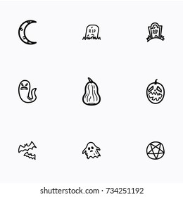 Set of halloween icons vector