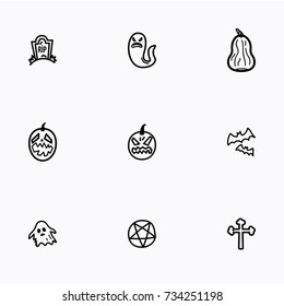 Set of halloween icons vector