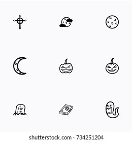 Set of halloween icons vector