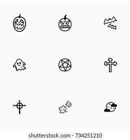 Set of halloween icons vector