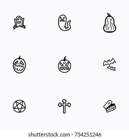 Set of halloween icons vector