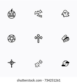Set of halloween icons vector