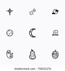 Set of halloween icons vector