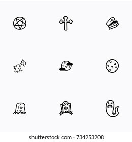 Set of halloween icons vector