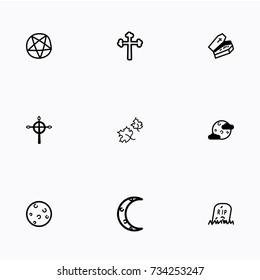 Set of halloween icons vector