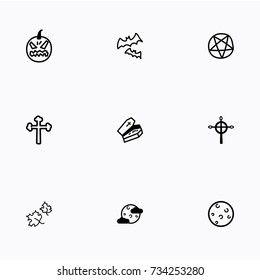 Set of halloween icons vector