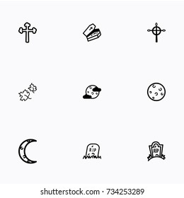 Set of halloween icons vector