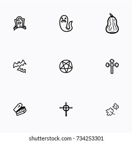 Set of halloween icons vector