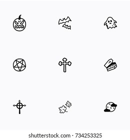 Set of halloween icons vector