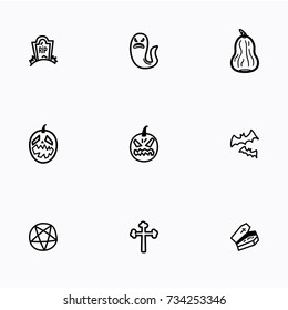 Set of halloween icons vector