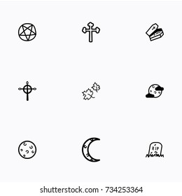Set of halloween icons vector