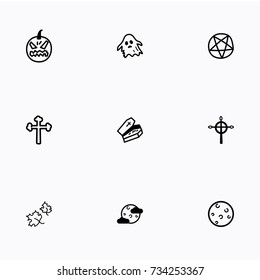 Set of halloween icons vector