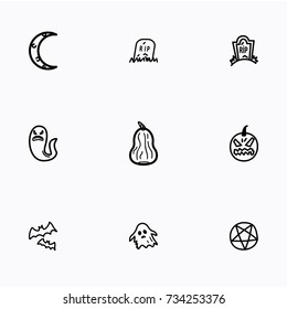 Set of halloween icons vector