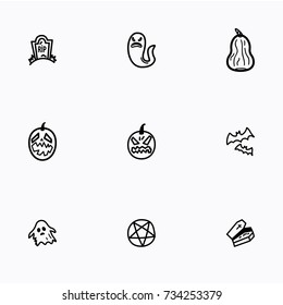 Set of halloween icons vector