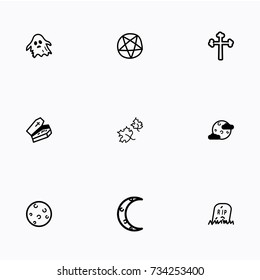 Set of halloween icons vector