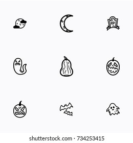 Set of halloween icons vector