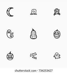 Set of halloween icons vector