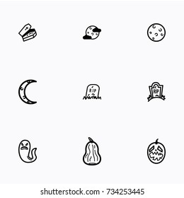 Set of halloween icons vector