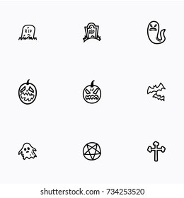 Set of halloween icons vector