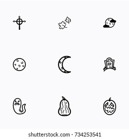 Set of halloween icons vector