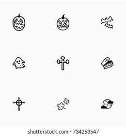 Set of halloween icons vector